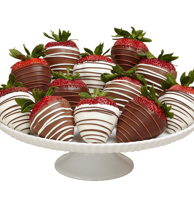 12 Gourmet Dipped Swizzled Strawberries